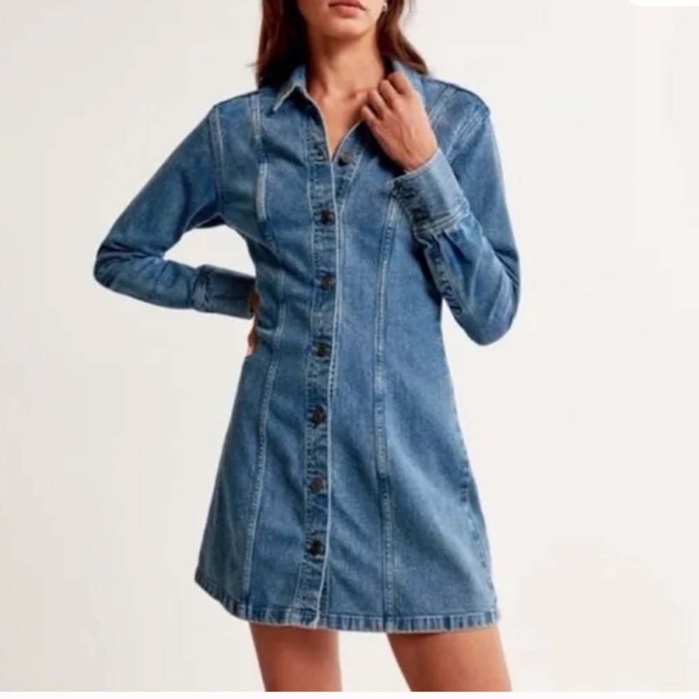 Abercrombie & Fitch Long Sleeve Denim Dress